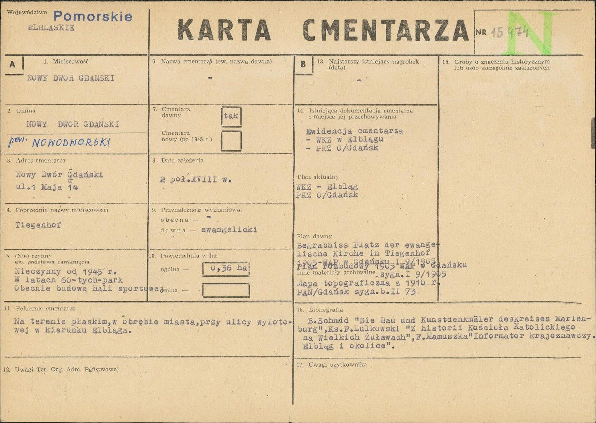 KC - Karta cmentarza, skan nr 1