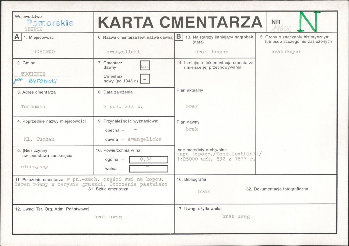 KC - Karta cmentarza, skan nr 1