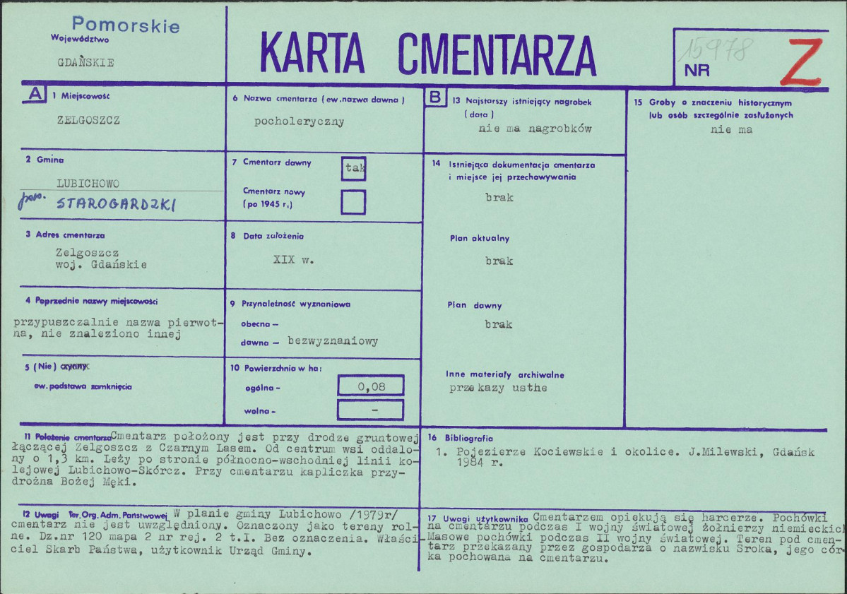 KC - Karta cmentarza, skan nr 1