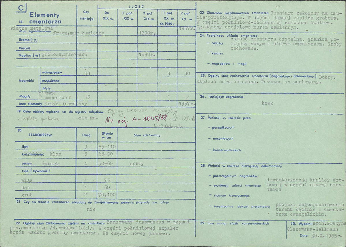 Karta cmentarza, skan nr 2