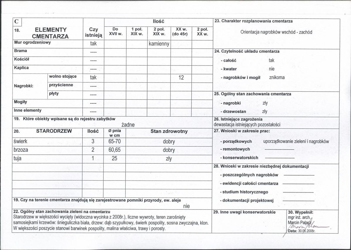 KC - Karta cmentarza, skan nr 2