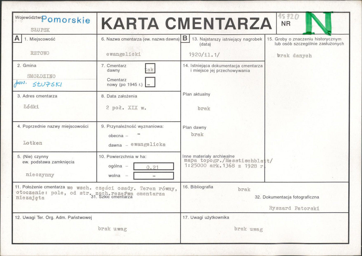 Karta cmentarza, skan nr 1