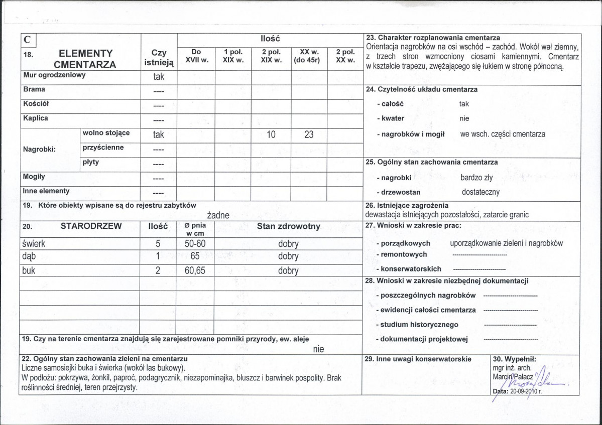 KC - Karta cmentarza, skan nr 2