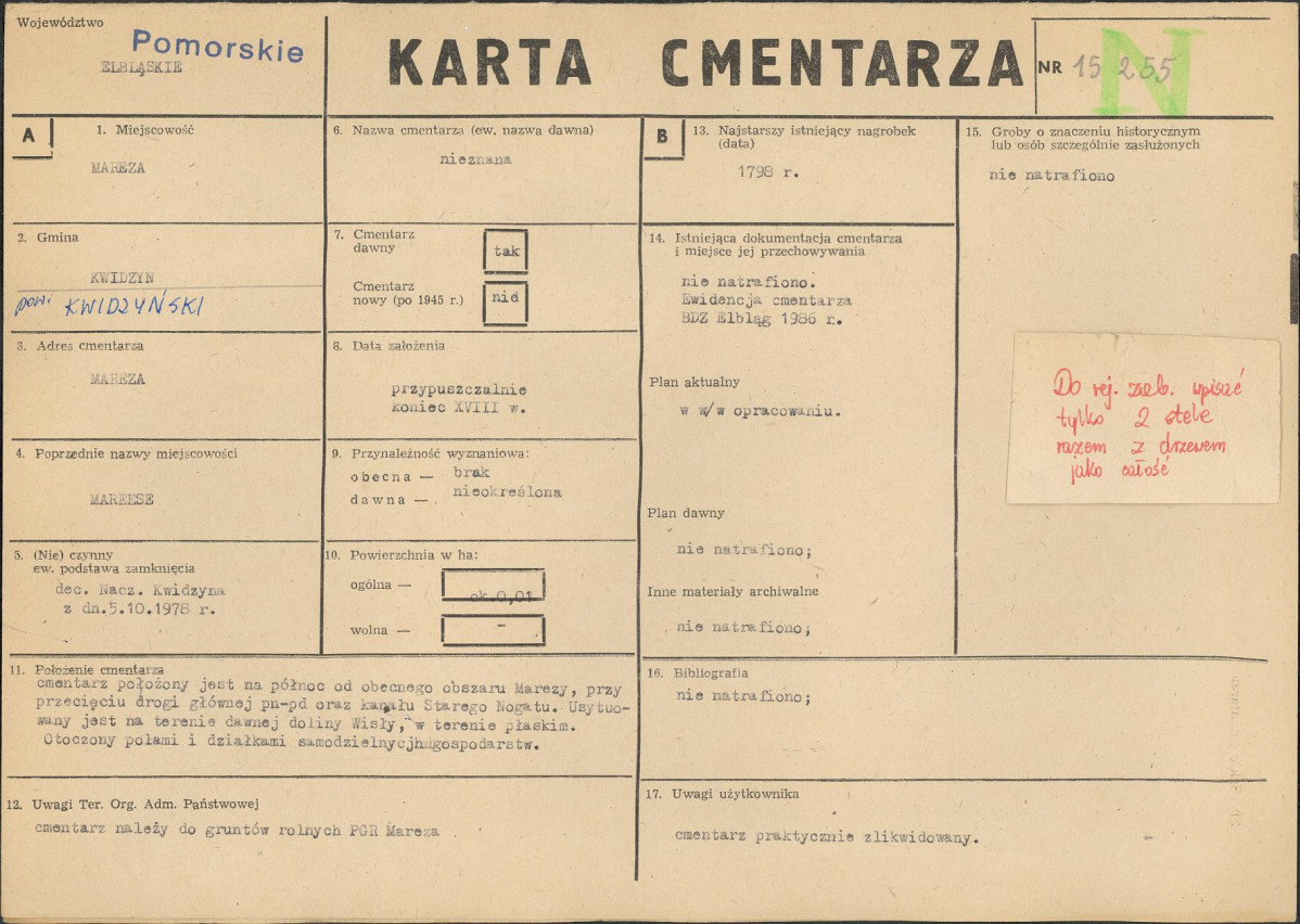 Karta cmentarza, skan nr 1