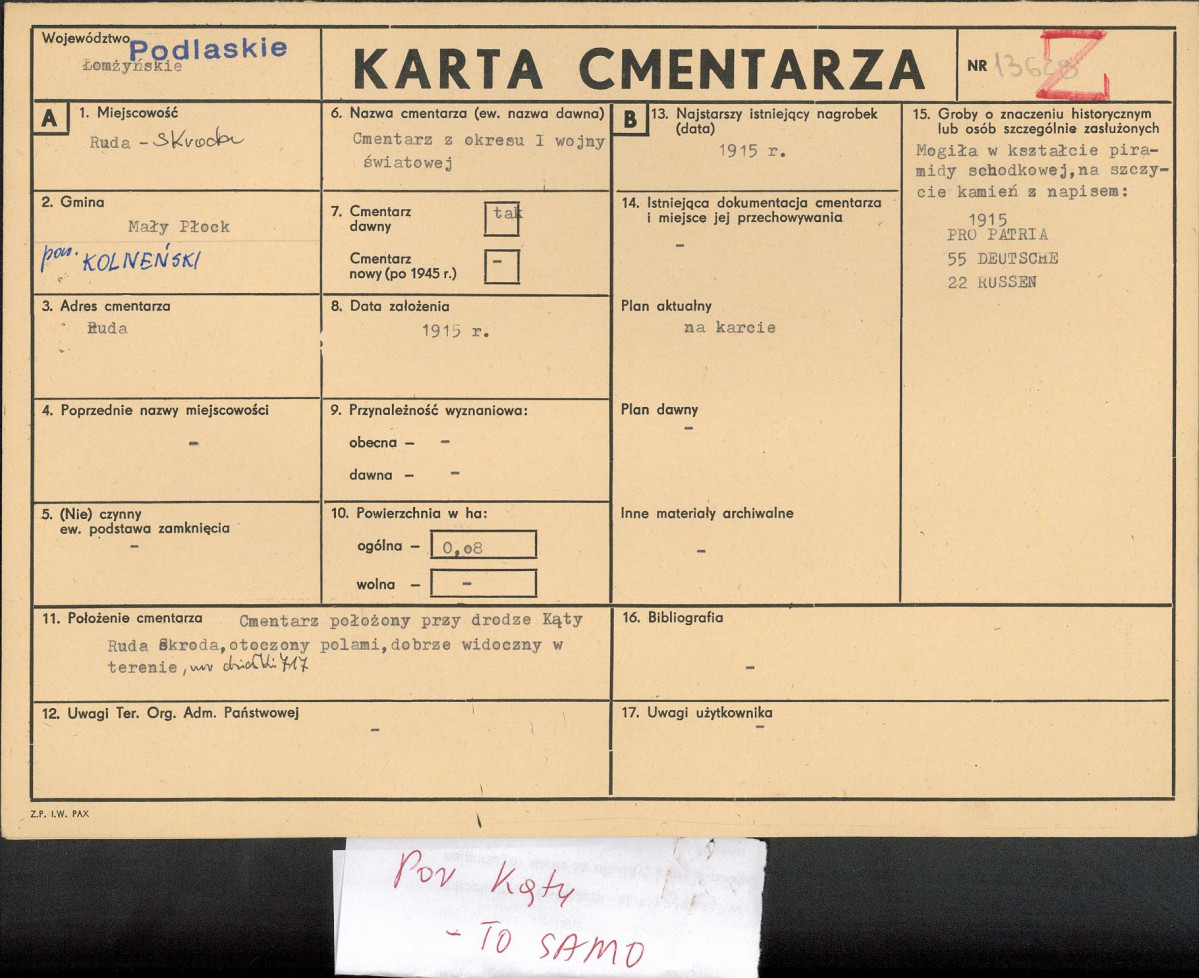 Karta cmentarza, skan nr 1