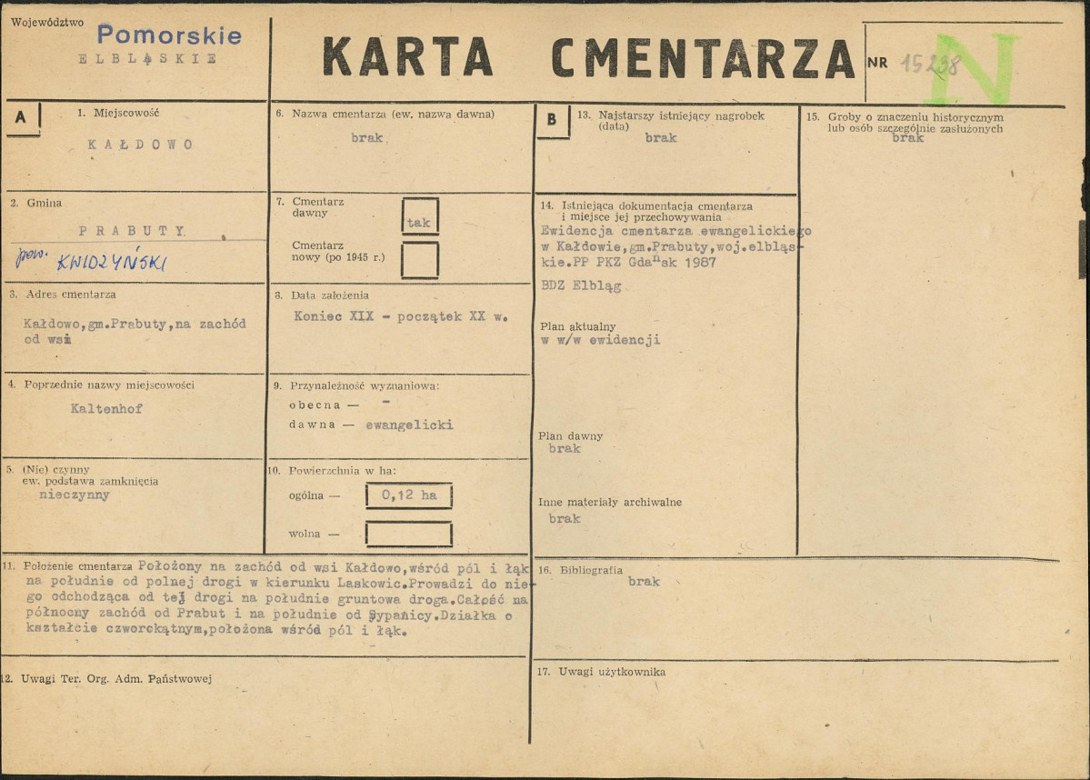 Karta cmentarza, skan nr 1