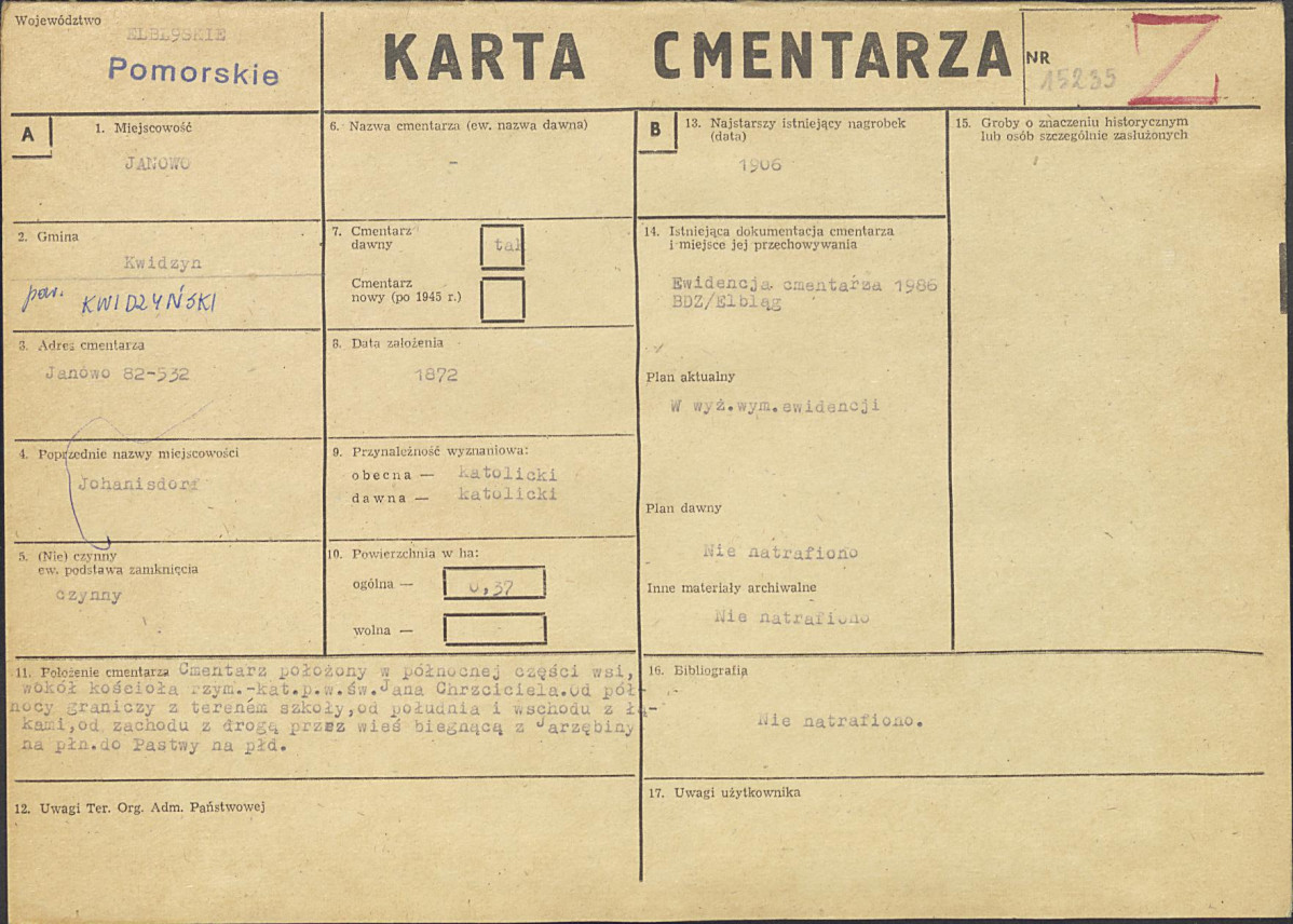 Karta cmentarza, skan nr 1