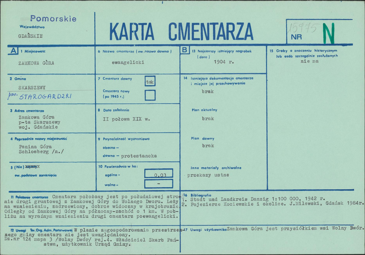 KC - Karta cmentarza, skan nr 1