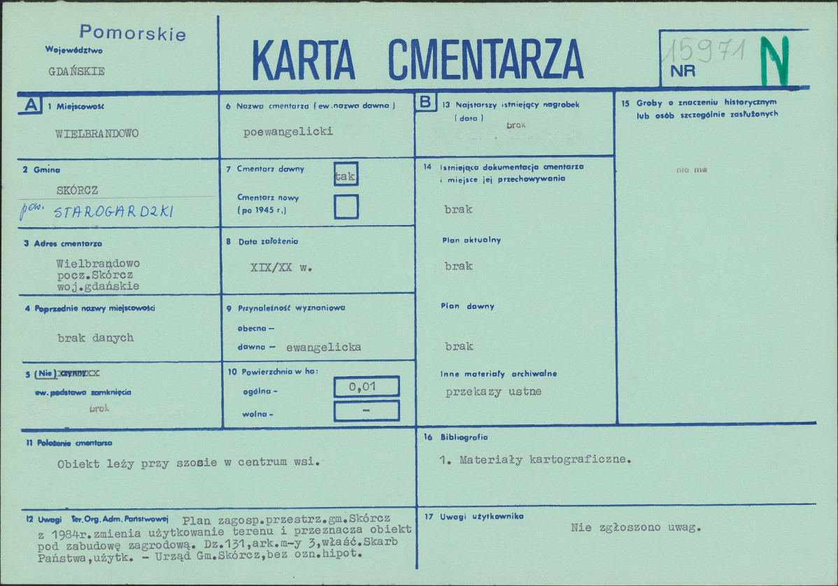 KC - Karta cmentarza, skan nr 1