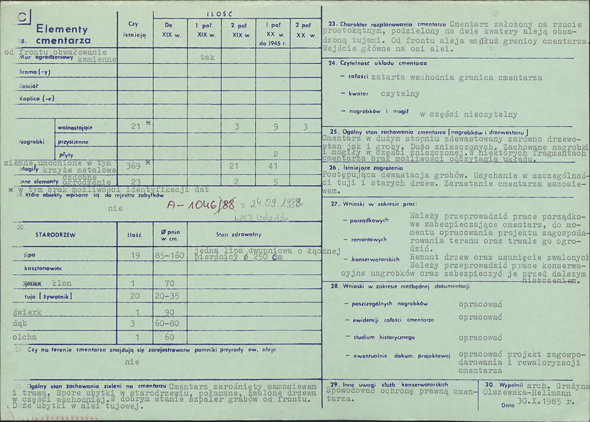 Karta cmentarza, skan nr 2