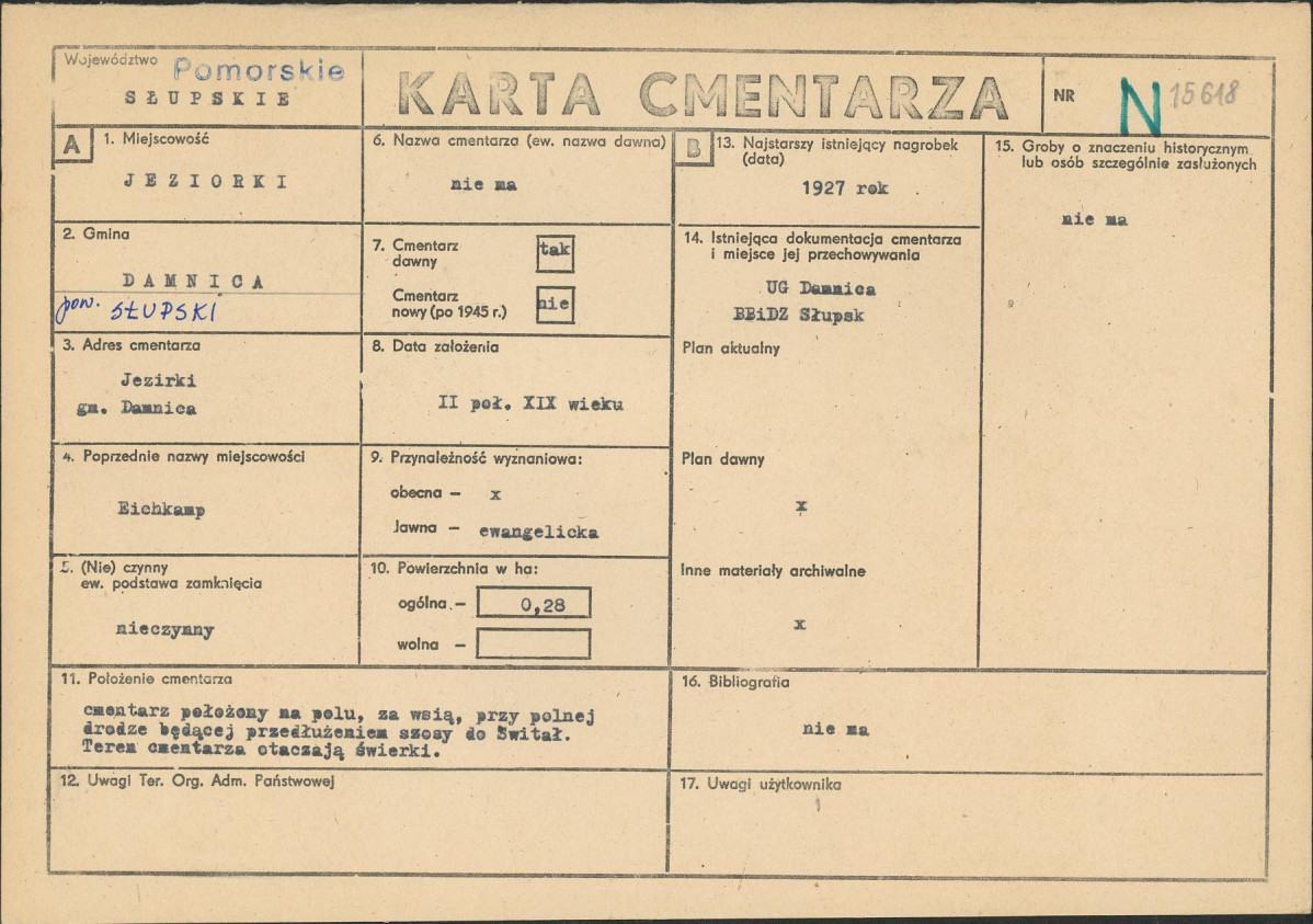 KC - Karta cmentarza, skan nr 1