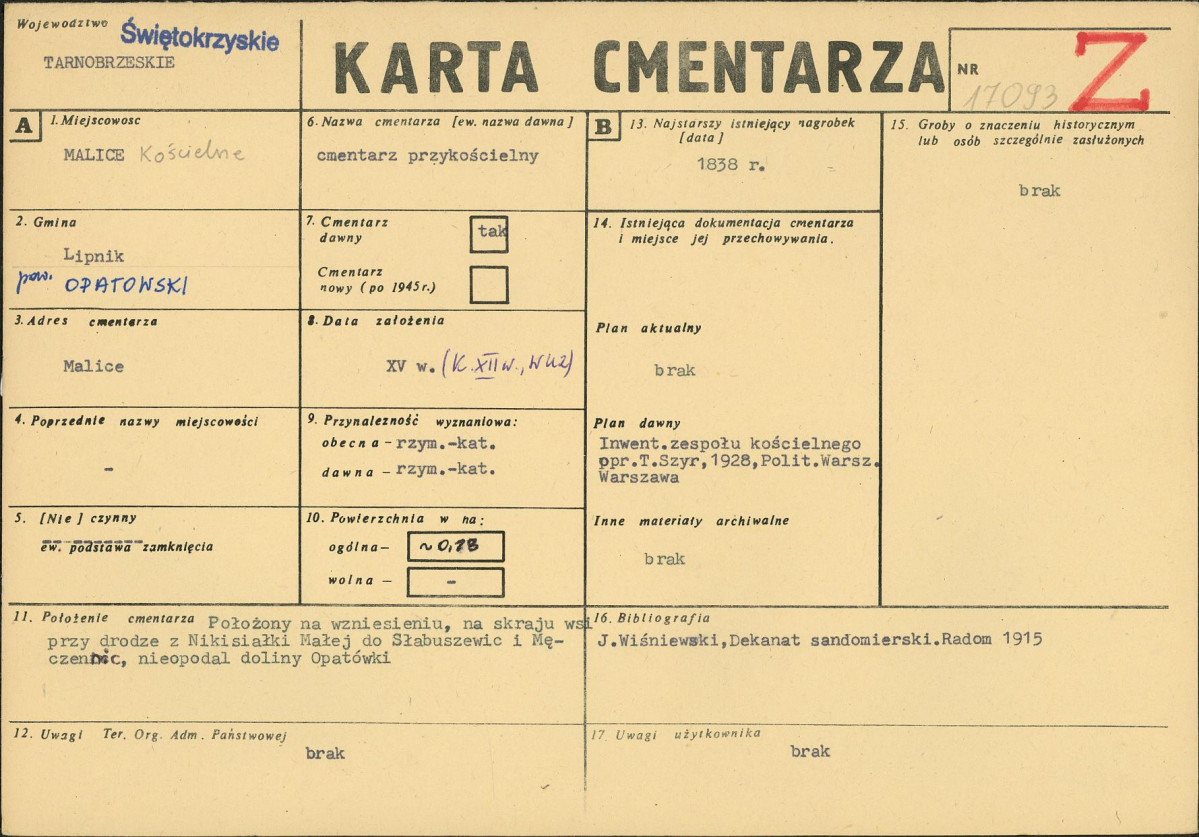 Karta cmentarza, skan nr 1