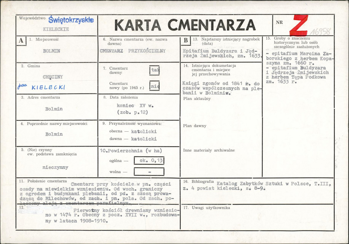 Karta cmentarza, skan nr 1