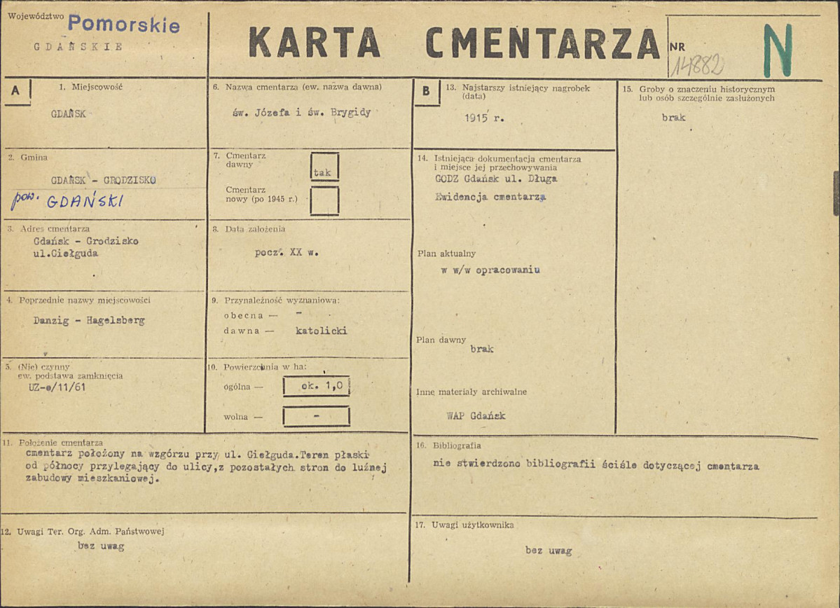 KC - Karta cmentarza, skan nr 1