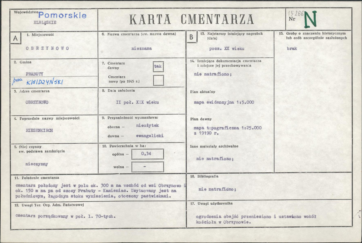 Karta cmentarza, skan nr 1