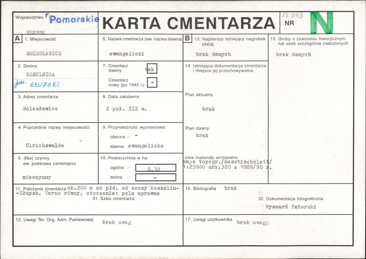 Karta cmentarza, skan nr 1