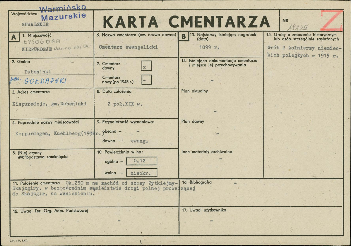 Karta cmentarza, skan nr 1
