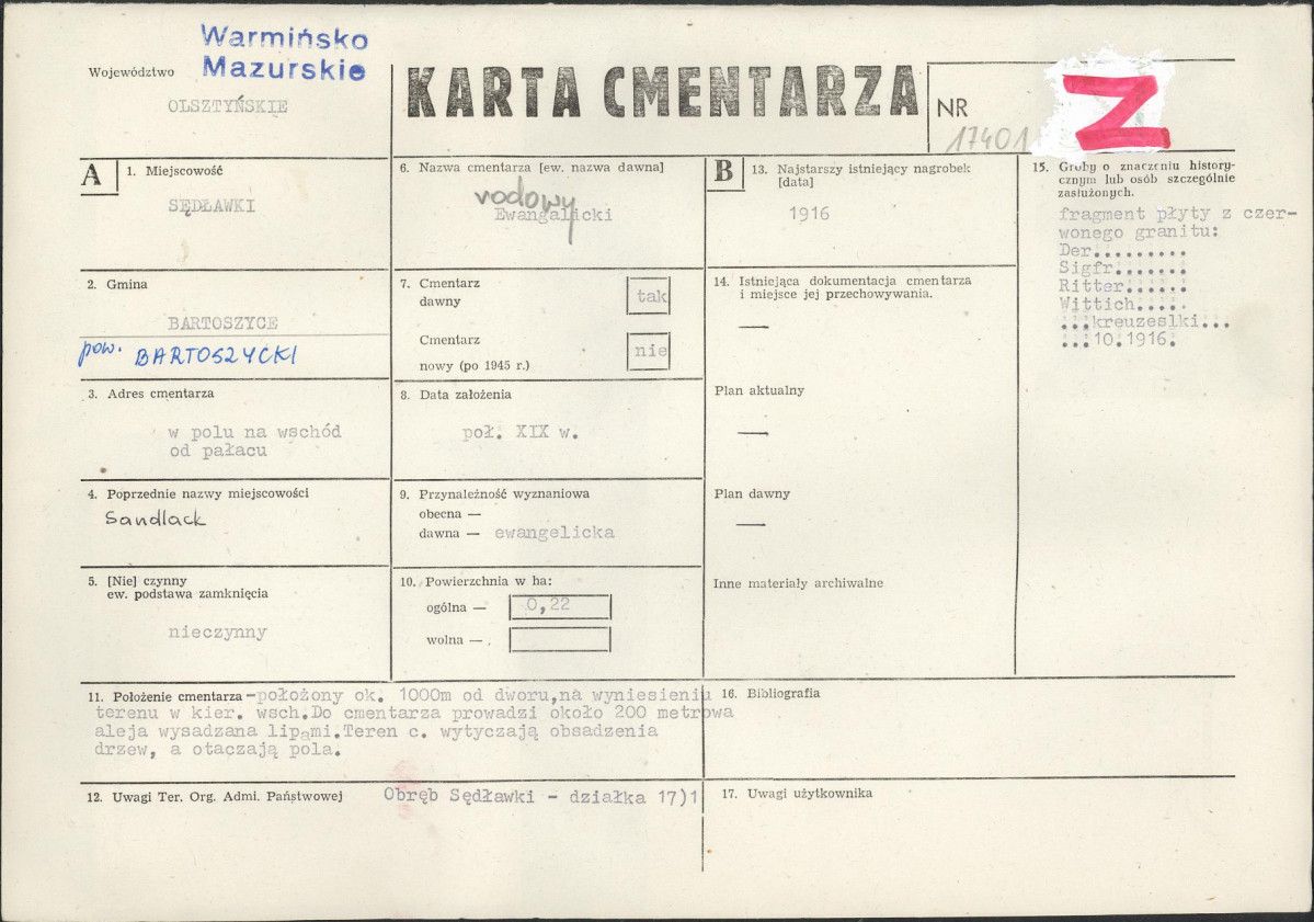 Karta cmentarza, skan nr 1