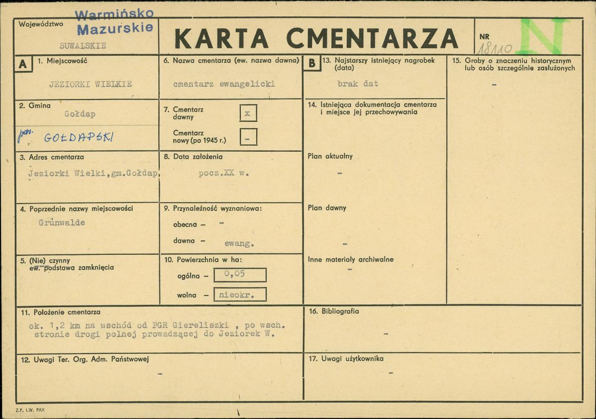 Karta cmentarza, skan nr 1