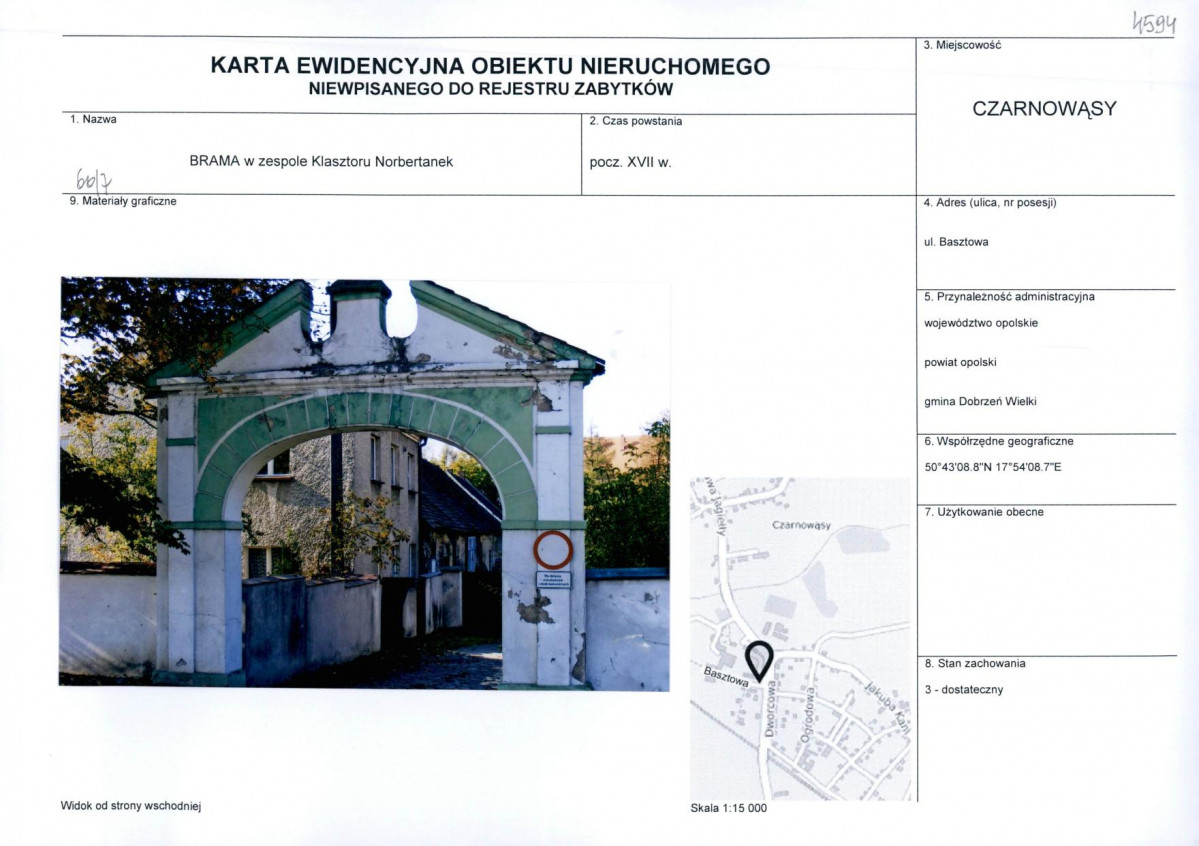 KEZN - Karta obiektu niewpisanego do rejestru, skan nr 1
