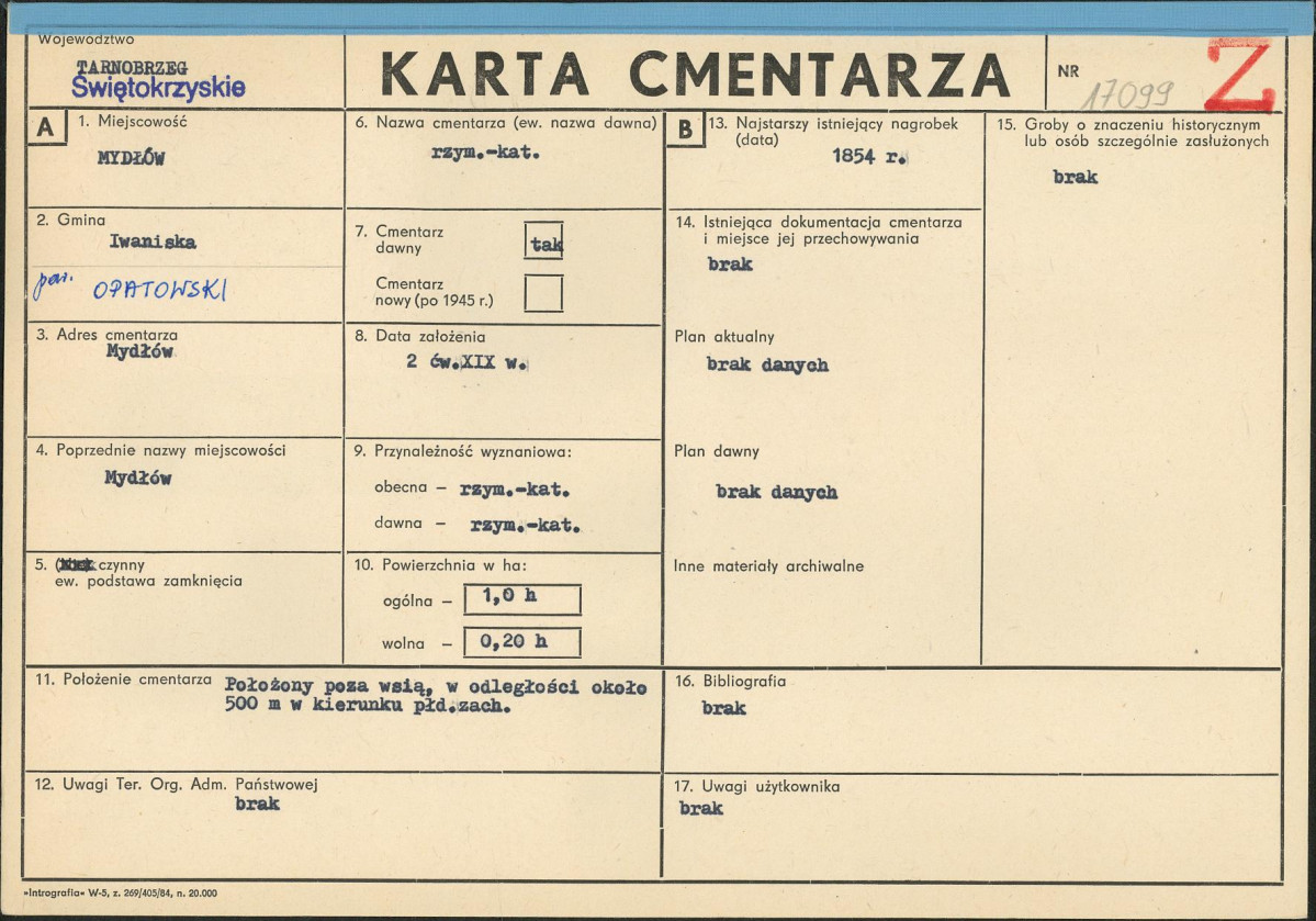 Karta cmentarza, skan nr 1