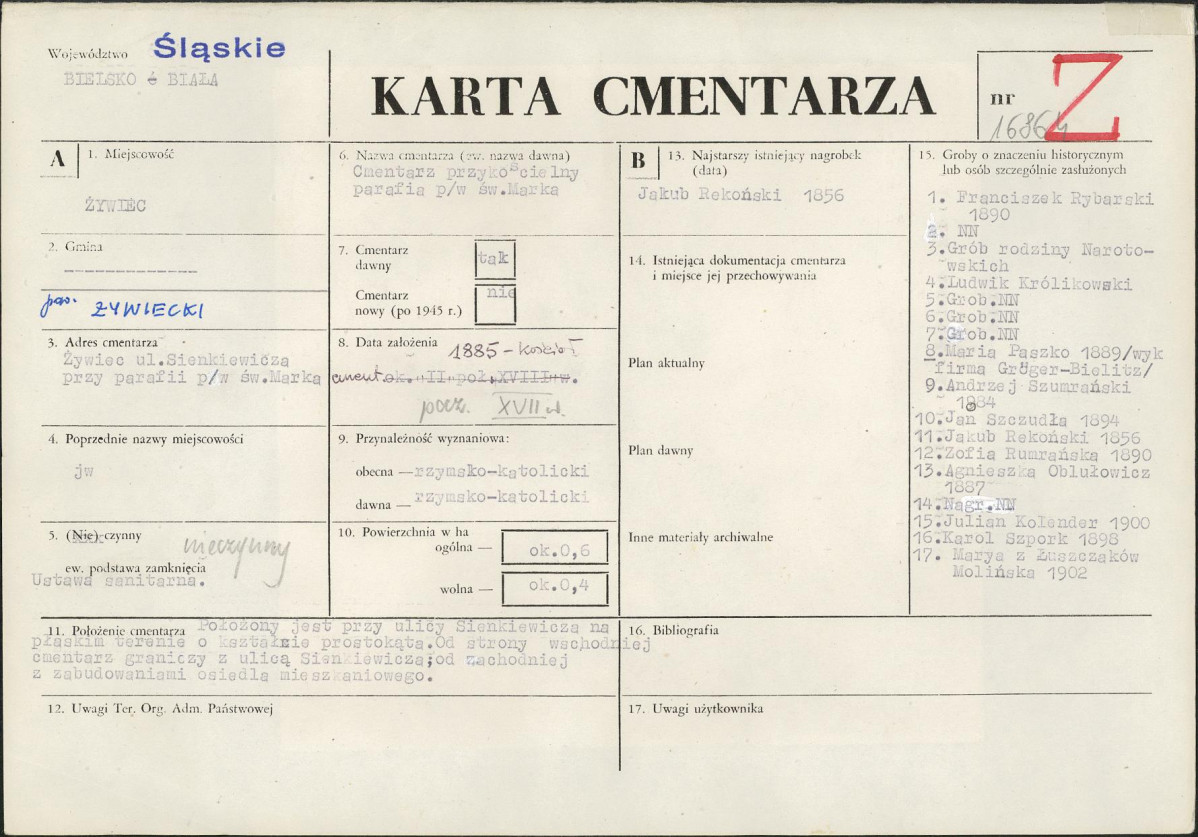 Karta cmentarza, skan nr 1