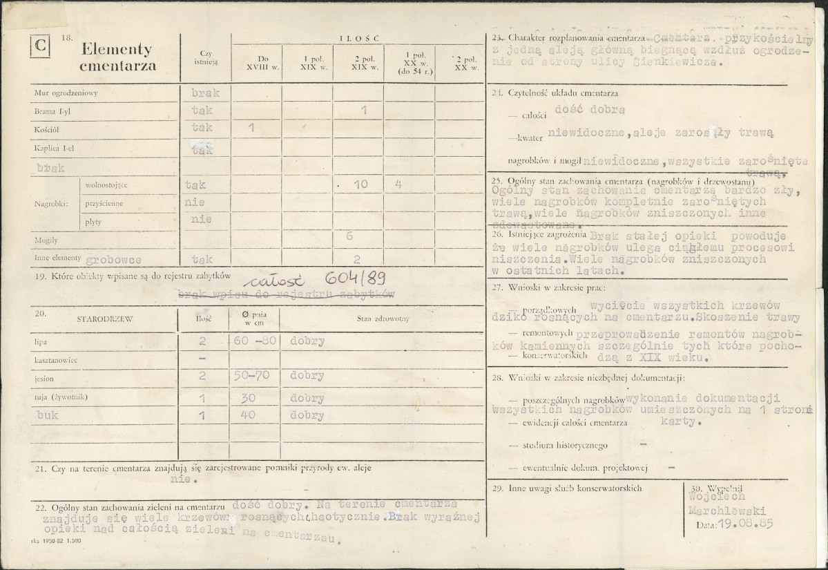 Karta cmentarza, skan nr 2