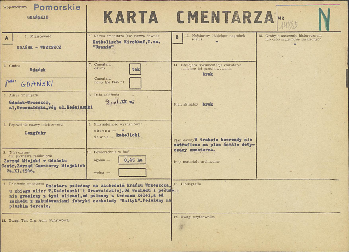 KC - Karta cmentarza, skan nr 1
