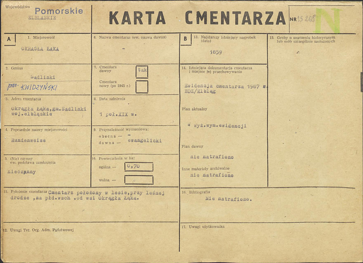 Karta cmentarza, skan nr 1