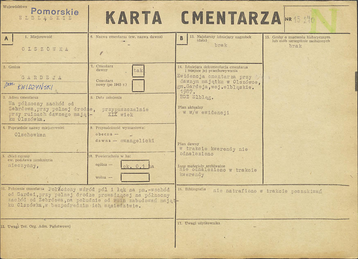 Karta cmentarza, skan nr 1