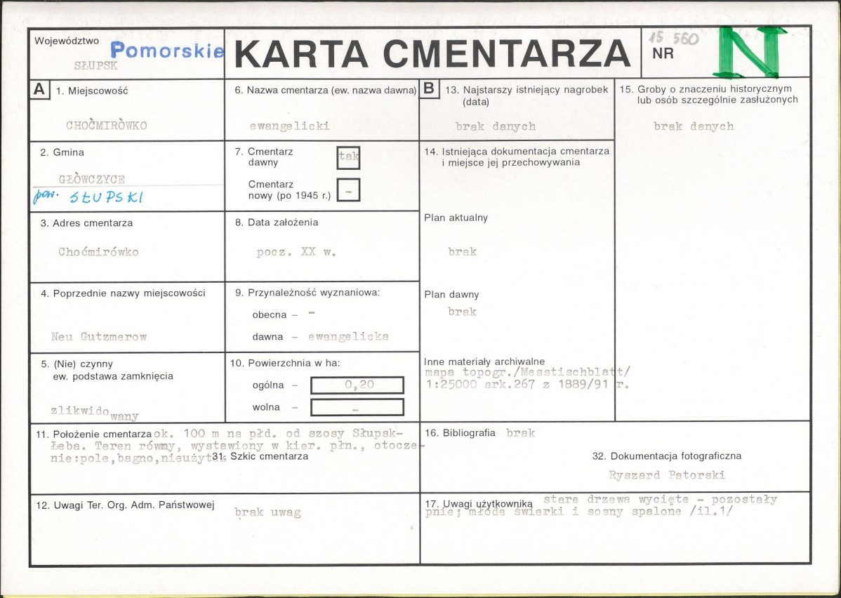 Karta cmentarza, skan nr 1