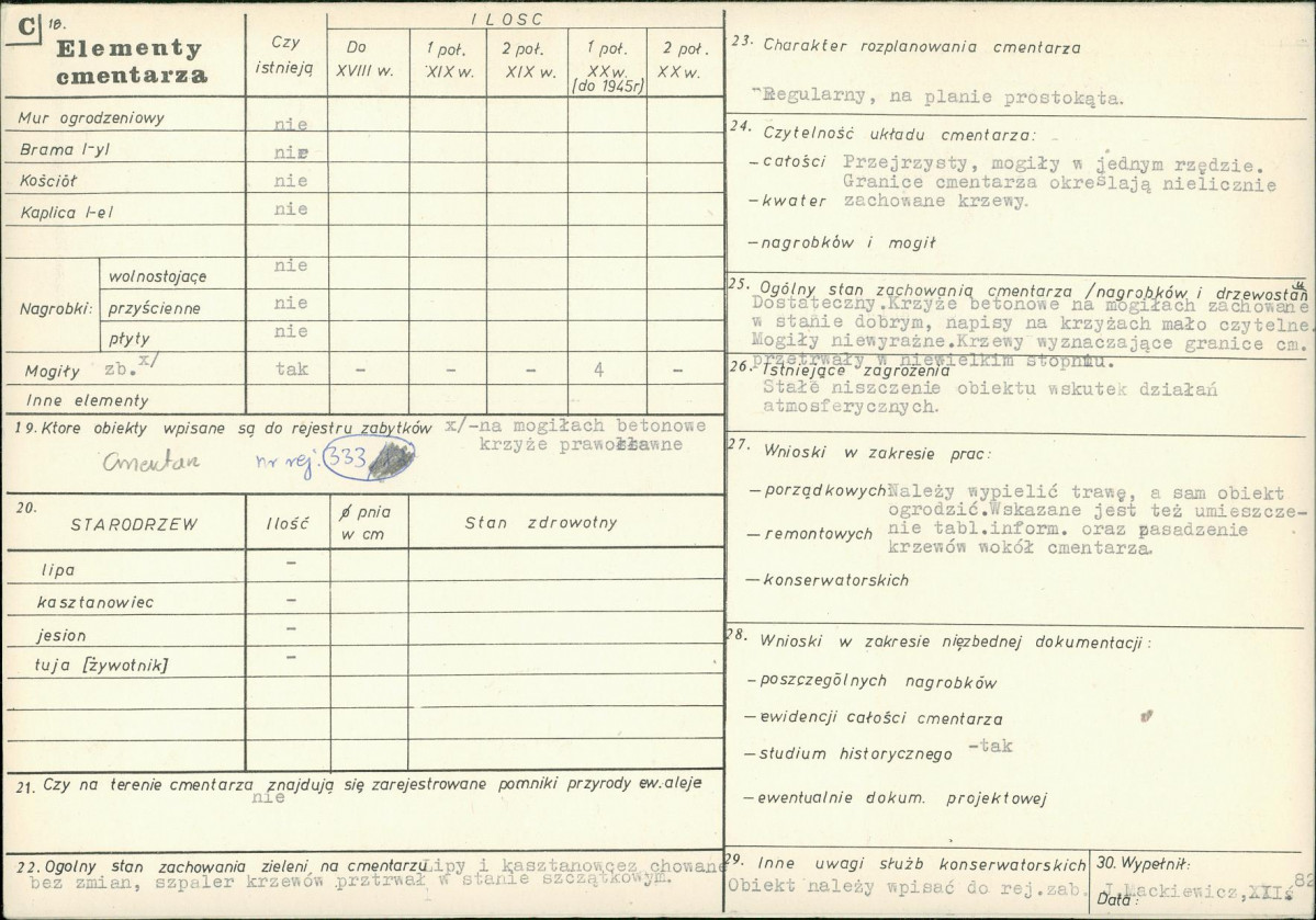 KC - Karta cmentarza, skan nr 2