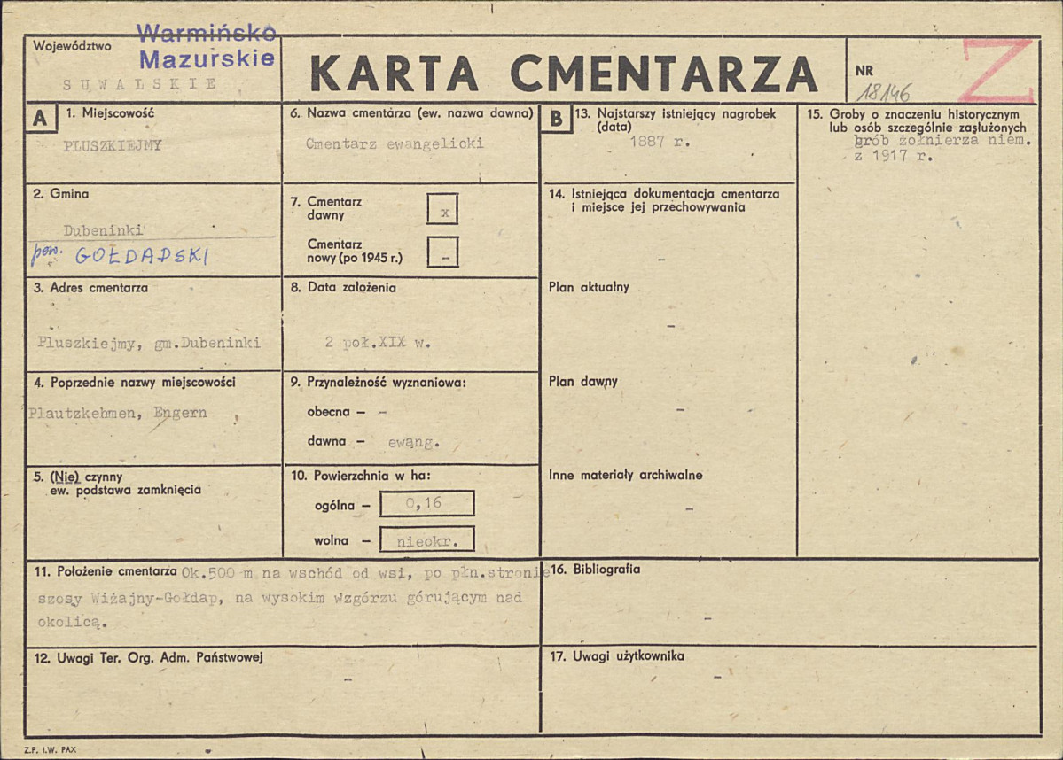 Karta cmentarza, skan nr 1
