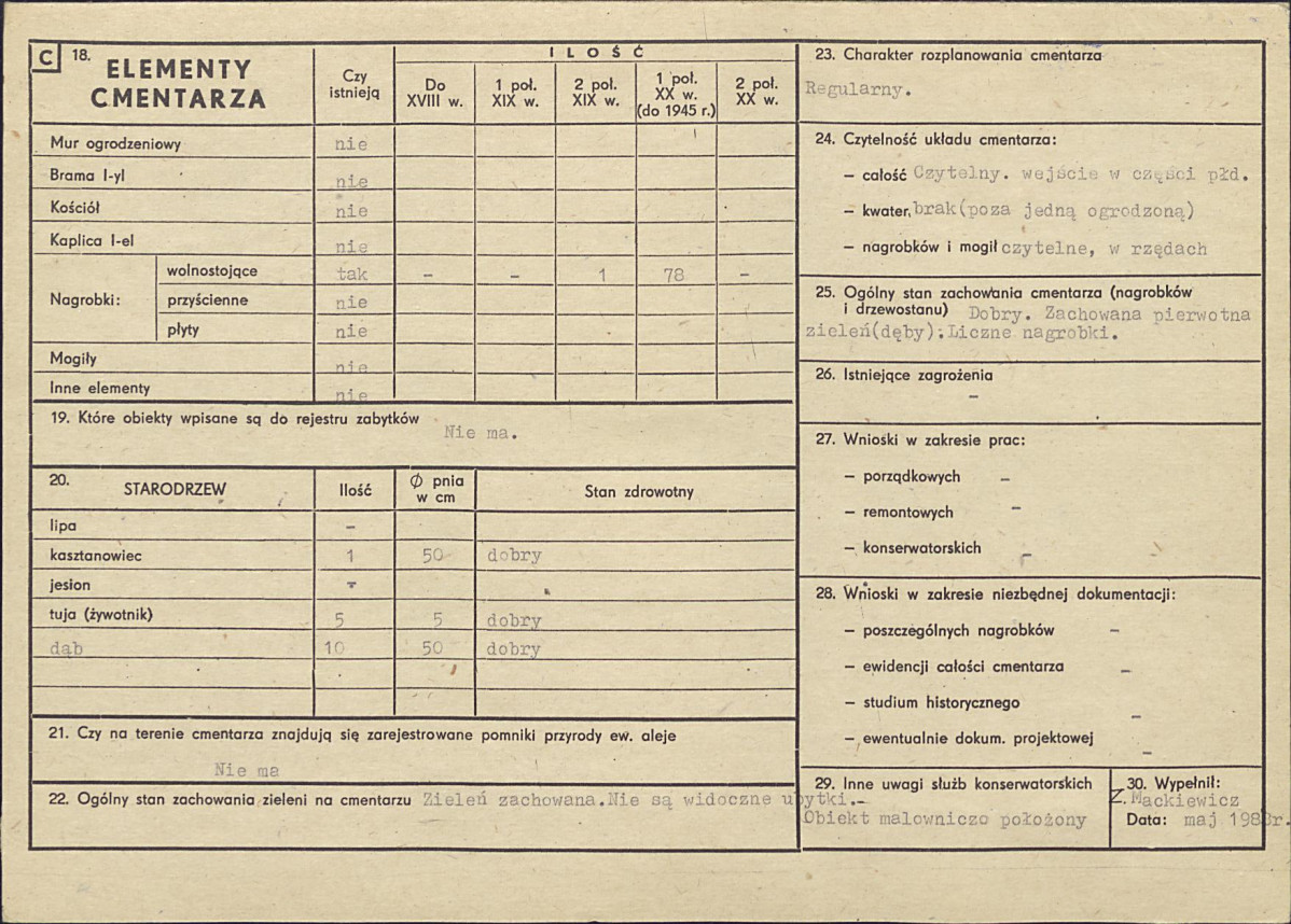 Karta cmentarza, skan nr 2