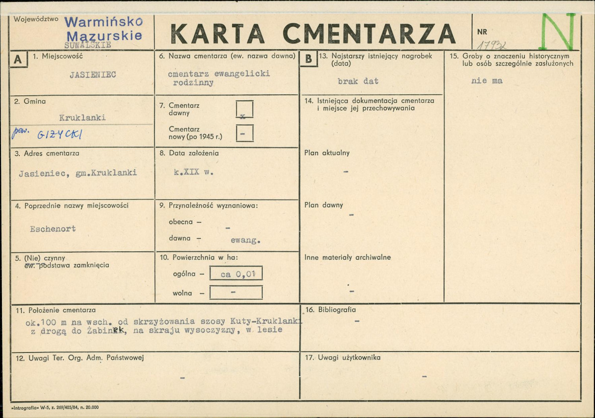 Karta cmentarza, skan nr 1