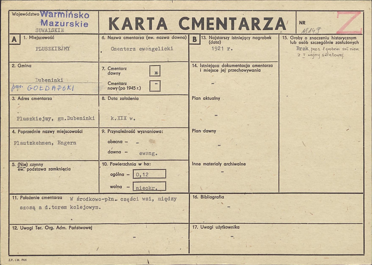 Karta cmentarza, skan nr 1