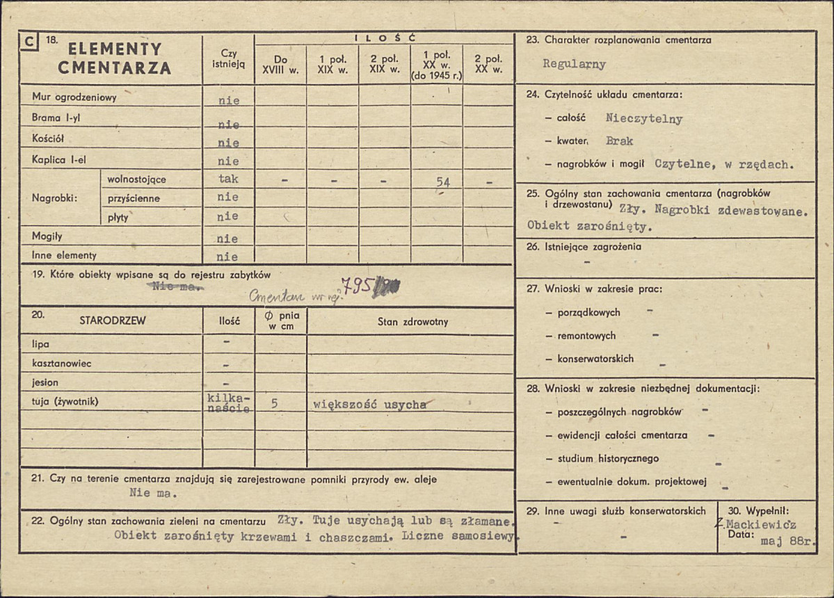 Karta cmentarza, skan nr 2