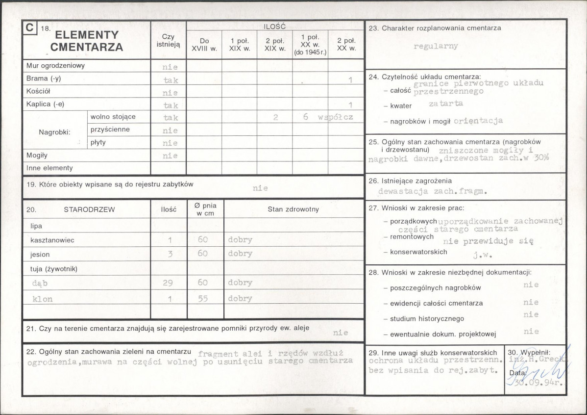 KC - Karta cmentarza, skan nr 2