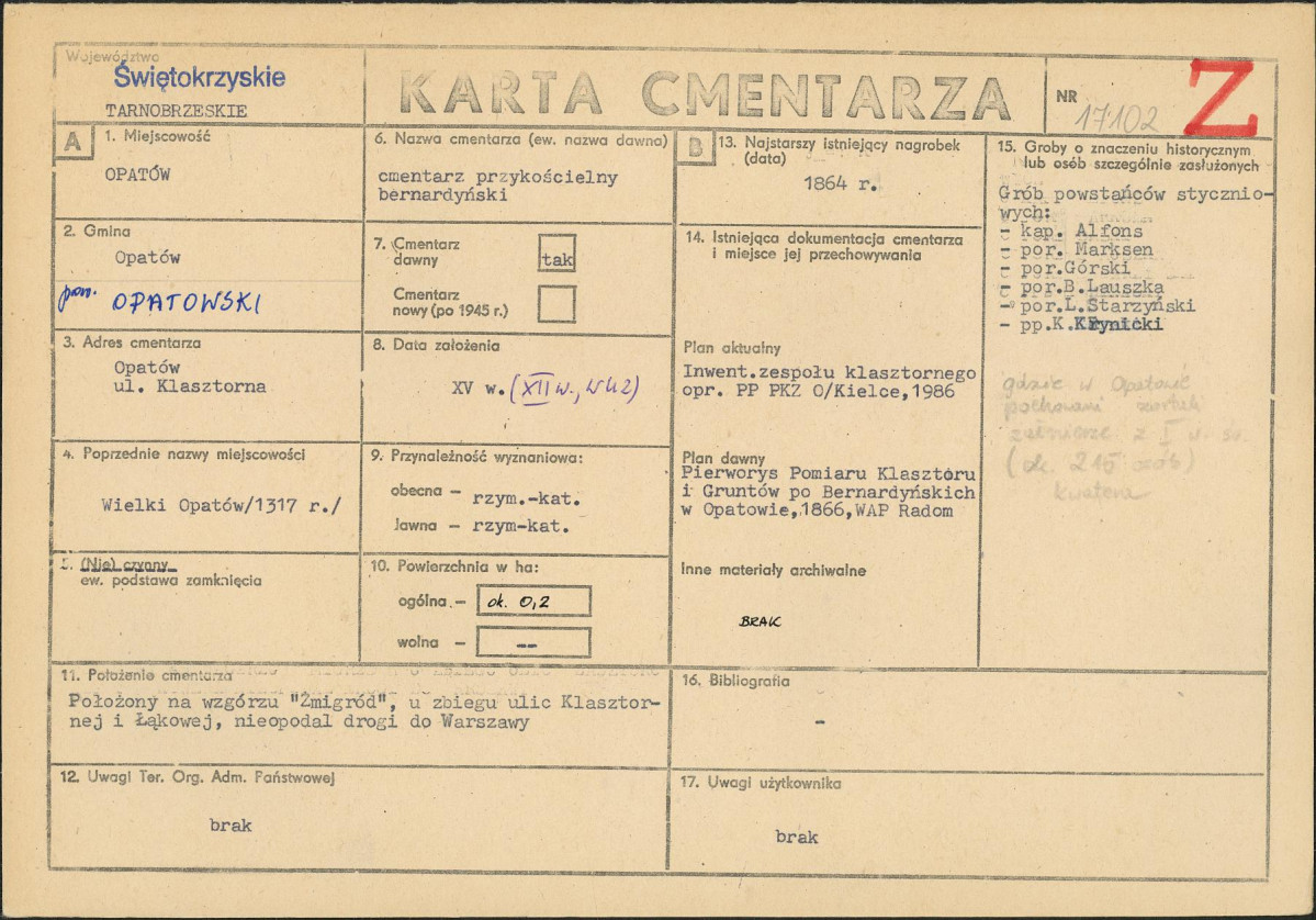 Karta cmentarza, skan nr 1