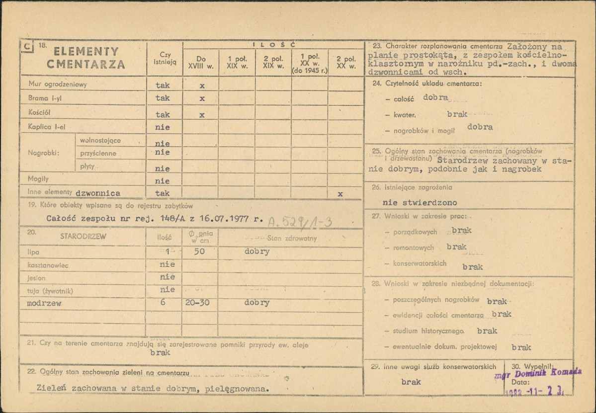 Karta cmentarza, skan nr 2