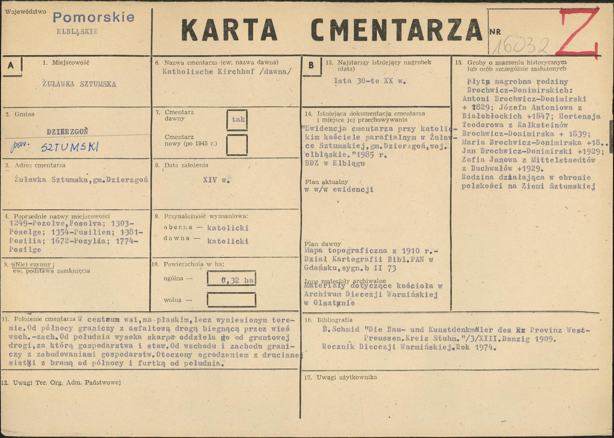 KC - Karta cmentarza, skan nr 1