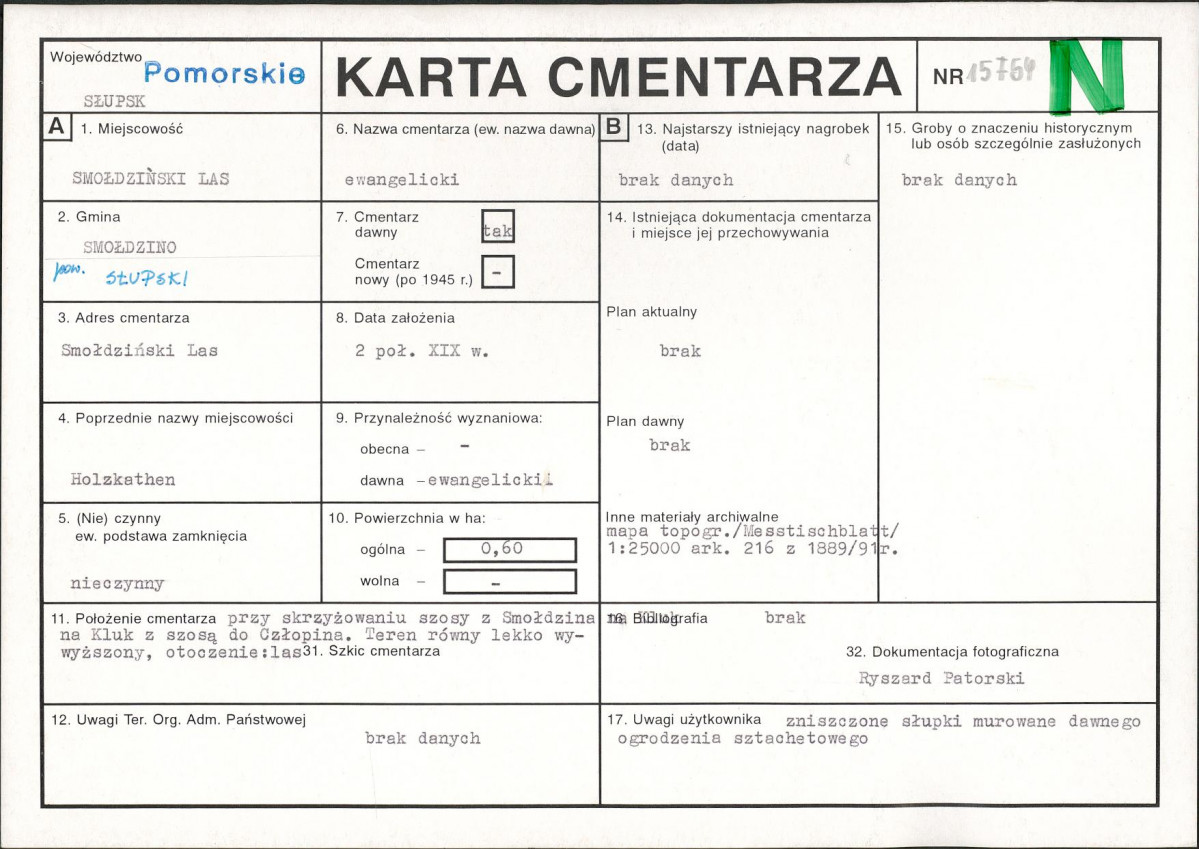 Karta cmentarza, skan nr 1