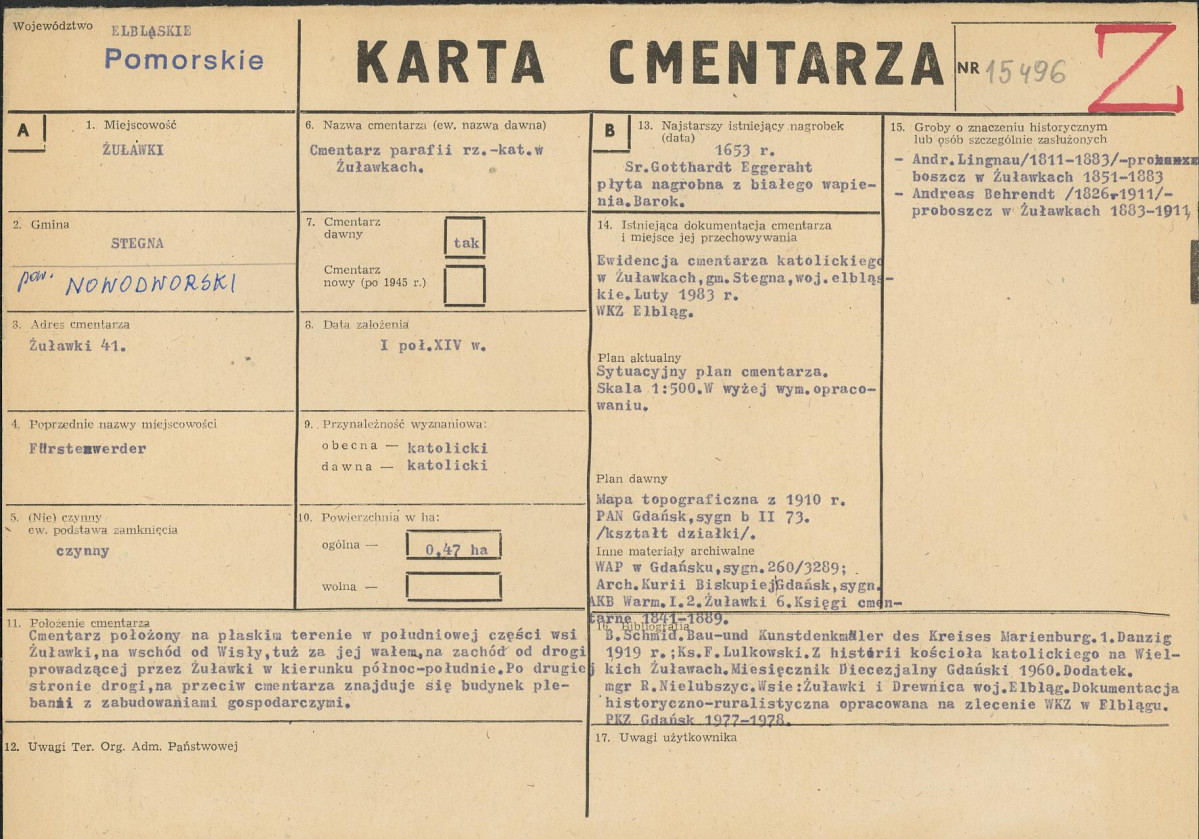 Karta cmentarza, skan nr 1