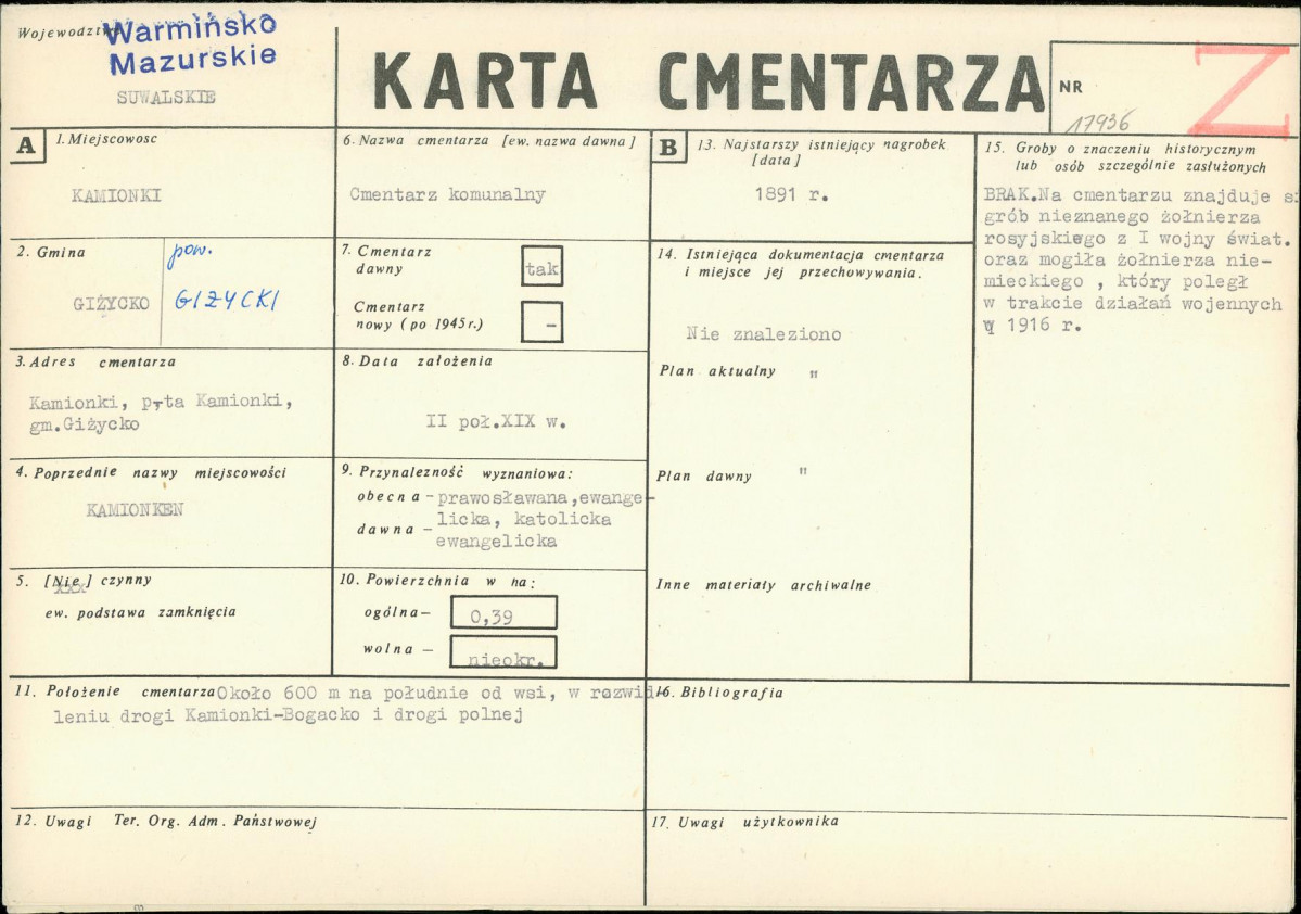 Karta cmentarza, skan nr 1
