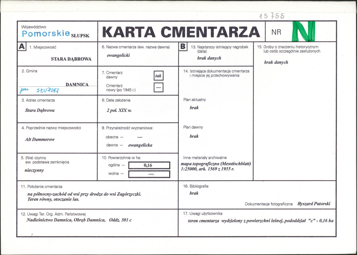 Karta cmentarza, skan nr 1