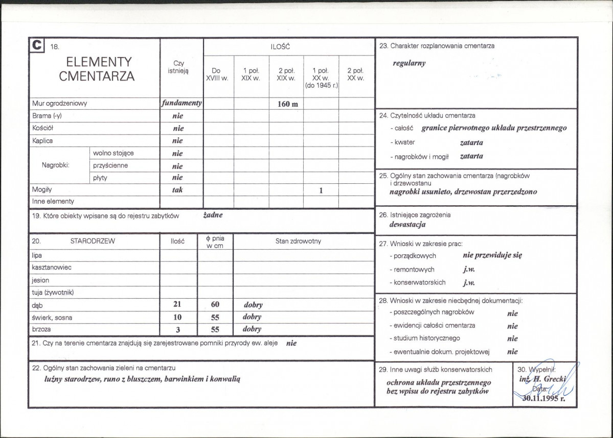 Karta cmentarza, skan nr 2