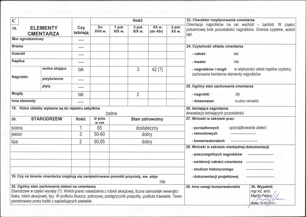 Karta cmentarza, skan nr 2