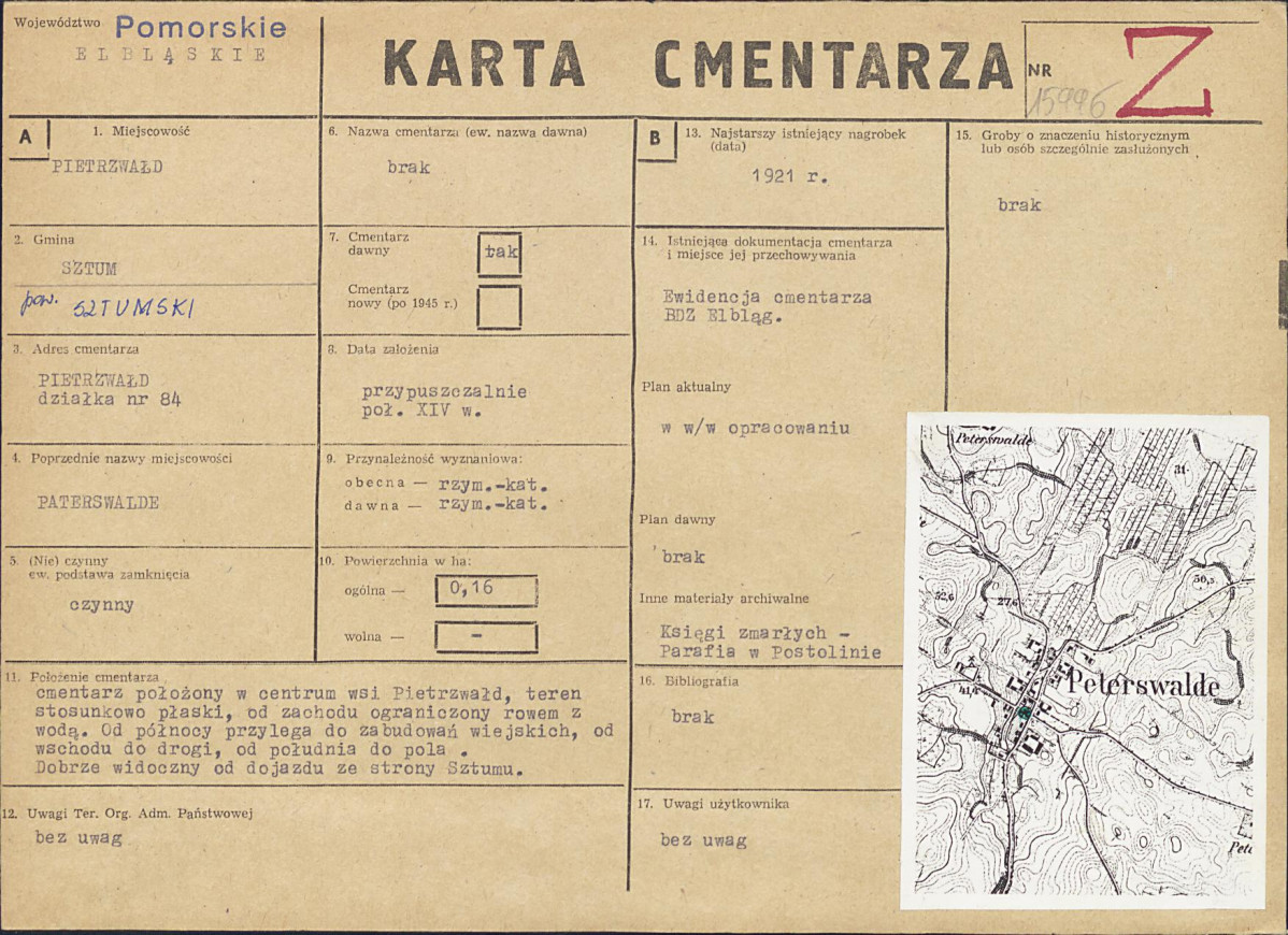 KC - Karta cmentarza, skan nr 1