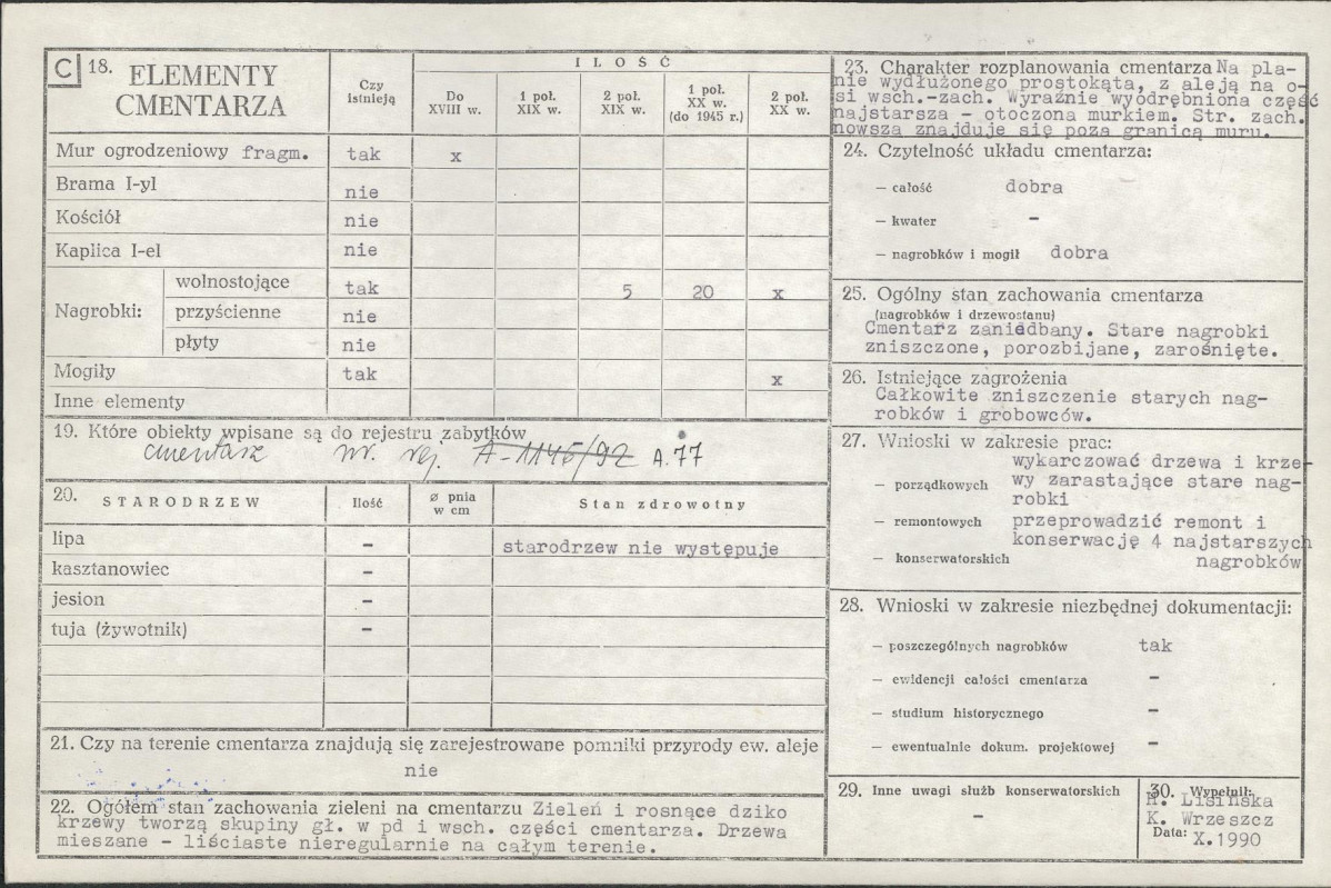 Karta cmentarza, skan nr 2