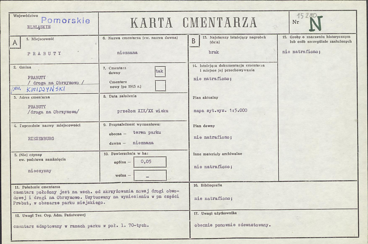 Karta cmentarza, skan nr 1